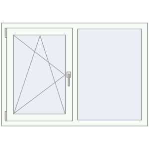 Buy Tilt-and-Turn 1240x870 mm REHAU OPTIMUM EURO-DESIGN 70 RAL 9016 Traffic white two-sided