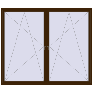 Buy Tilt-and-Turn 2500x2100 mm REHAU ENERGY-SAVING SYNEGO MD DARK_OAK two-sided