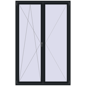 Buy Tilt-and-Turn 1500x2300 mm REHAU ENERGY-SAVING SYNEGO MD BLACK_COOL_110L-2 two-sided