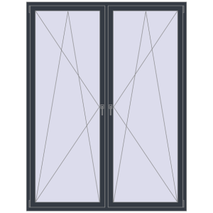 Buy Tilt-and-Turn 1760x2350 mm REHAU ENERGY-SAVING SYNEGO MD ANTHRACITE_GREY_STRUKTURAL two-sided