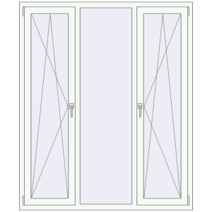 Buy Tilt-and-Turn 1500x1800 mm REHAU BRILLANT DESIGN RAL 9016 Traffic white two-sided