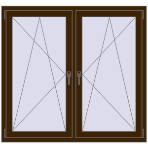 Zamów teraz Okna skrzydłowe 1395x1265 mm REHAU ENERGY-SAVING SYNEGO MD DARK_OAK dwustronny