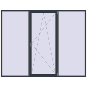 Zamów teraz Okna skrzydłowe 2800x2200 mm KORSA OPTIMUM REHAU EURO 70 ANTHRACITE_GREY_STRUKTURAL dwustronny