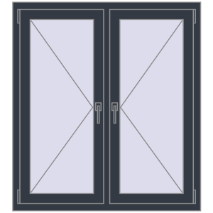 Buy Tilt-and-Turn 1080x1200 mm REHAU OPTIMUM EURO-DESIGN 70 ANTHRACITE_GREY_STRUKTURAL two-sided
