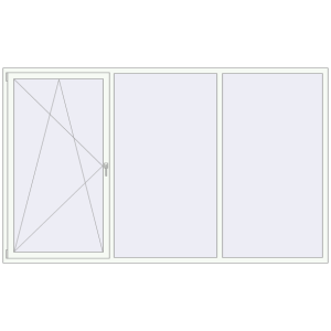 Buy Tilt-and-Turn 3000x1800 mm REHAU OPTIMUM EURO-DESIGN 70 RAL 9016 Traffic white two-sided