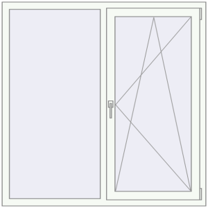 Buy Tilt-and-Turn 1350x1400 mm REHAU ENERGY-SAVING SYNEGO MD RAL 9016 Traffic white two-sided