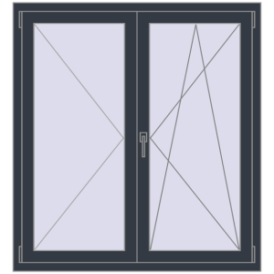 Buy Tilt-and-Turn 1200x1300 mm REHAU OPTIMUM EURO-DESIGN 70 ANTHRACITE_GREY_STRUKTURAL two-sided