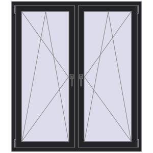 Zamów teraz Okna skrzydłowe 1335x1490 mm REHAU ENERGY-SAVING SYNEGO MD BLACK_ULTI-MATT dwustronny
