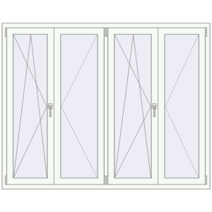 Buy Tilt-and-Turn 1880x1500 mm REHAU OPTIMUM EURO-DESIGN 70 RAL 9016 Traffic white two-sided