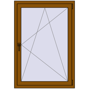 Buy Tilt-and-Turn 900x1300 mm REHAU OPTIMUM EURO-DESIGN 70 GOLDEN OAK two-sided