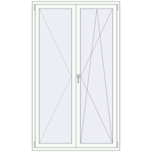 Buy Tilt-and-Turn 1220x2070 mm REHAU OPTIMUM EURO-DESIGN 70 RAL 9016 Traffic white two-sided