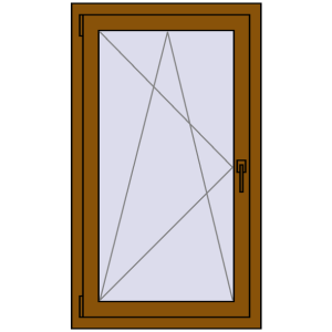 Buy Tilt-and-Turn 700x1200 mm REHAU ENERGY-SAVING SYNEGO MD GOLDEN OAK two-sided