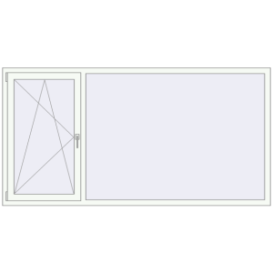 Buy Tilt-and-Turn 2335x1200 mm REHAU ENERGY-SAVING SYNEGO MD RAL 9016 Traffic white two-sided