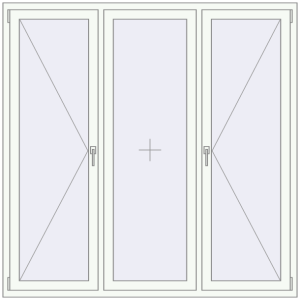 Buy Tilt-and-Turn 1800x1800 mm REHAU OPTIMUM EURO-DESIGN 70 RAL 9016 Traffic white two-sided