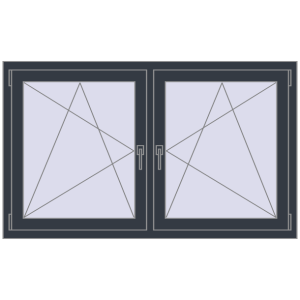 Zamów teraz Okna skrzydłowe 1530x905 mm REHAU ENERGY-SAVING SYNEGO MD ANTHRACITE_GREY_STRUKTURAL dwustronny