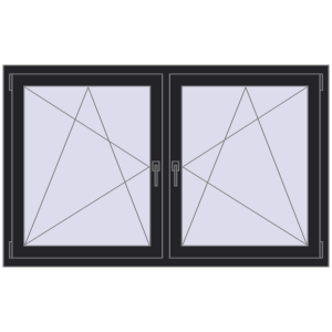 Zamów teraz Okna skrzydłowe 1635x950 mm REHAU ENERGY-SAVING SYNEGO MD BLACK_ULTI-MATT dwustronny