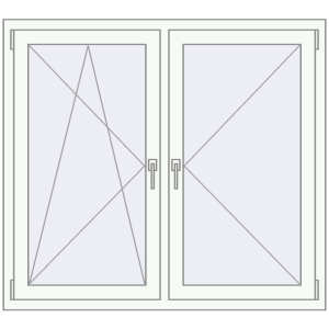 Buy Tilt-and-Turn 1300x1170 mm REHAU OPTIMUM EURO-DESIGN 70 RAL 9016 Traffic white two-sided