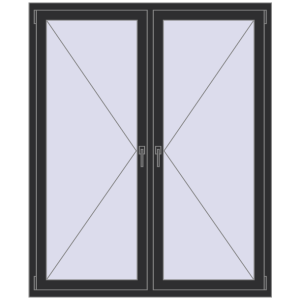 Buy Tilt-and-Turn 1400x1700 mm REHAU OPTIMUM EURO-DESIGN 70 ANTHRACITE_GREY_GLATT two-sided