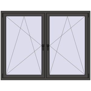 Zamów teraz Okna skrzydłowe 1840x1355 mm REHAU ENERGY-SAVING SYNEGO MD BASALT_GREY dwustronny