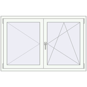 Buy Tilt-and-Turn 1400x900 mm REHAU ENERGY-SAVING SYNEGO MD RAL 9016 Traffic white two-sided