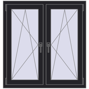 Zamów teraz Okna skrzydłowe 1020x1070 mm REHAU ENERGY-SAVING SYNEGO MD BLACK_ULTI-MATT dwustronny