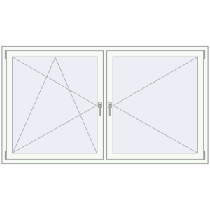 Buy Tilt-and-Turn 1950x1100 mm REHAU OPTIMUM EURO-DESIGN 70 RAL 9016 Traffic white two-sided