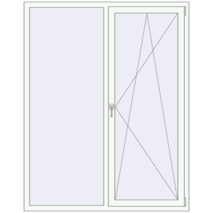 Buy Tilt-and-Turn 1500x1900 mm REHAU OPTIMUM EURO-DESIGN 70 RAL 9016 Traffic white two-sided