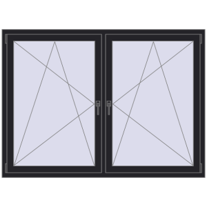 Zamów teraz Okna skrzydłowe 1830x1295 mm REHAU ENERGY-SAVING SYNEGO MD BLACK_ULTI-MATT dwustronny