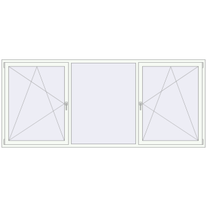 Buy Tilt-and-Turn 3000x1300 mm REHAU OPTIMUM EURO-DESIGN 70 RAL 9016 Traffic white two-sided