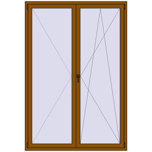 Plastic window 1500x2200 mm Single-leaf. View from inside Buy Tilt-and-Turn 1500x2200 mm REHAU OPTIMUM EURO-DESIGN 70 GOLDEN OAK two-sided