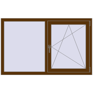 Zamów teraz Okna skrzydłowe 1500x900 mm EPSILON OPTIMA WALNUT dwustronny
