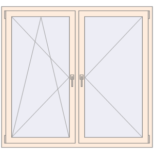 Buy Tilt-and-Turn 1500x1400 mm REHAU OPTIMUM EURO-DESIGN 70 CREAME_WHITE_50L-2 two-sided