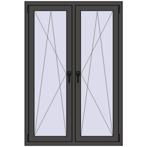 Okno plastikowe 1050x1550 mm Dwuskrzydłowe. Widok od środka Zamów teraz Okna skrzydłowe 1050x1550 mm REHAU ENERGY-SAVING SYNEGO MD BASALT_GREY dwustronny