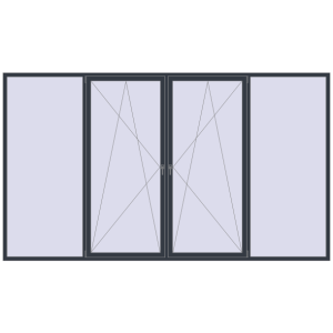 Buy Tilt-and-Turn 4000x2300 mm REHAU OPTIMUM EURO-DESIGN 70 ANTHRACITE_GREY_STRUKTURAL two-sided