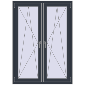 Okno plastikowe 1050x1460 mm Dwuskrzydłowe. Widok od środka Zamów teraz Okna skrzydłowe 1050x1460 mm REHAU ENERGY-SAVING SYNEGO MD ANTHRACITE_GREY_STRUKTURAL dwustronny