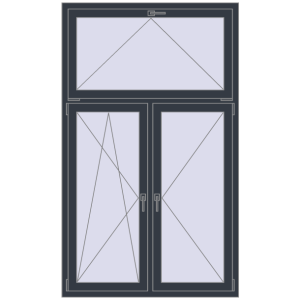 Zamów teraz Okna skrzydłowe 1200x2000 mm REHAU OPTIMUM EURO-DESIGN 70 ANTHRACITE_GREY_STRUKTURAL dwustronny