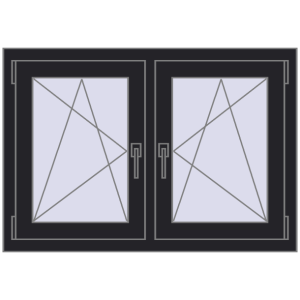 Zamów teraz Okna skrzydłowe 1020x710 mm REHAU ENERGY-SAVING SYNEGO MD BLACK_ULTI-MATT dwustronny