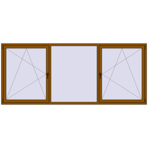 Buy Tilt-and-Turn 3080x1290 mm REHAU ENERGY-SAVING SYNEGO MD GOLDEN OAK two-sided