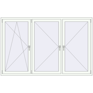 Buy Tilt-and-Turn 2200x1400 mm REHAU OPTIMUM EURO-DESIGN 70 WALNUT external