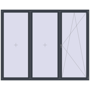 Buy Tilt-and-Turn 3000x2400 mm REHAU OPTIMUM EURO-DESIGN 70 ANTHRACITE_GREY_STRUKTURAL two-sided