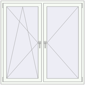 Buy Tilt-and-Turn 1465x1465 mm REHAU OPTIMUM EURO-DESIGN 70 RAL 9016 Traffic white two-sided