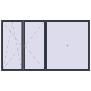Zamów teraz Okna skrzydłowe 4000x2300 mm REHAU OPTIMUM EURO-DESIGN 70 ANTHRACITE_GREY_STRUKTURAL dwustronny