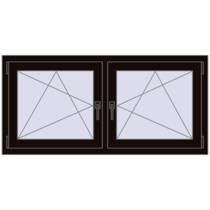 Zamów teraz Okna skrzydłowe 1365x650 mm REHAU ENERGY-SAVING SYNEGO MD BLACK_BROWN dwustronny
