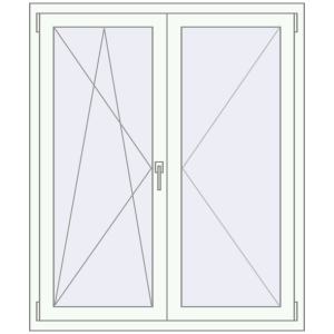 Buy Tilt-and-Turn 1150x1370 mm REHAU ENERGY-SAVING SYNEGO MD RAL 9016 Traffic white two-sided