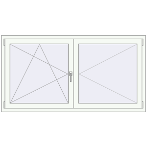 Buy Tilt-and-Turn 1700x900 mm REHAU OPTIMUM EURO-DESIGN 70 RAL 9016 Traffic white two-sided