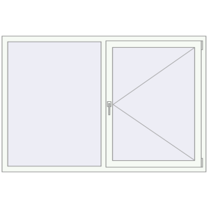 Buy Tilt-and-Turn 1800x1200 mm REHAU OPTIMUM EURO-DESIGN 70 RAL 9016 Traffic white two-sided