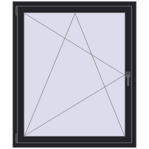 Buy Tilt-and-Turn 1100x1300 mm REHAU ENERGY-SAVING SYNEGO MD BLACK_ULTI-MATT two-sided