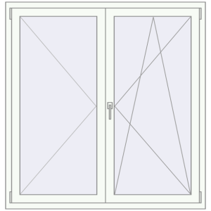 Buy Tilt-and-Turn 1400x1450 mm REHAU OPTIMUM EURO-DESIGN 70 RAL 9016 Traffic white two-sided