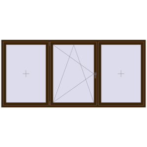 Buy Tilt-and-Turn 3000x1400 mm REHAU OPTIMUM EURO-DESIGN 70 DARK_OAK two-sided