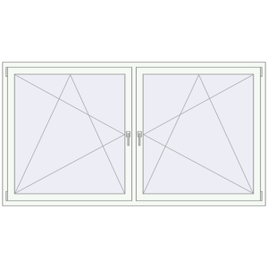 Buy Tilt-and-Turn 2200x1200 mm REHAU OPTIMUM EURO-DESIGN 70 RAL 9016 Traffic white two-sided